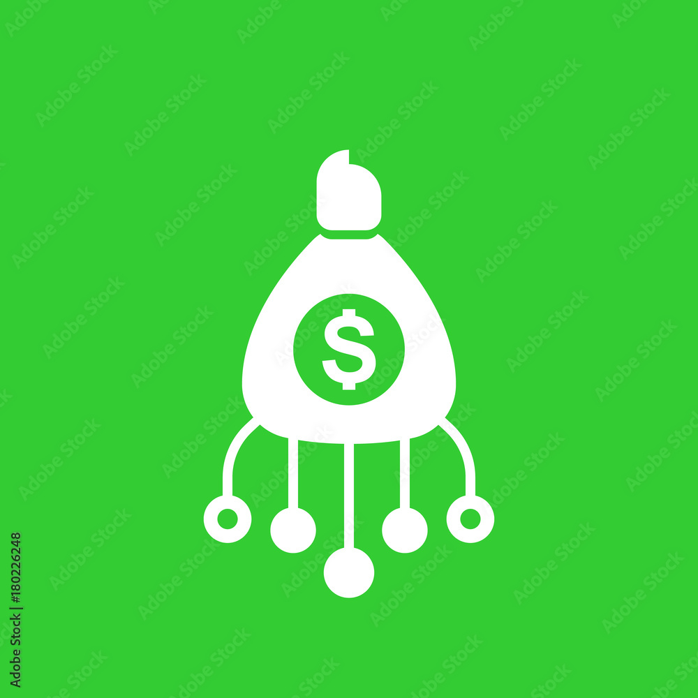 Financial assets diversification, interest return, investing icon Financial assets diversification, interest return, investing icon