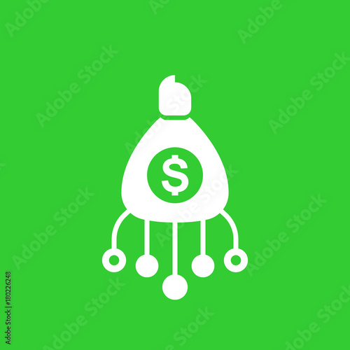Financial assets diversification, interest return, investing icon
