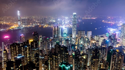 Wallpaper Mural Hong Kong city at night Torontodigital.ca