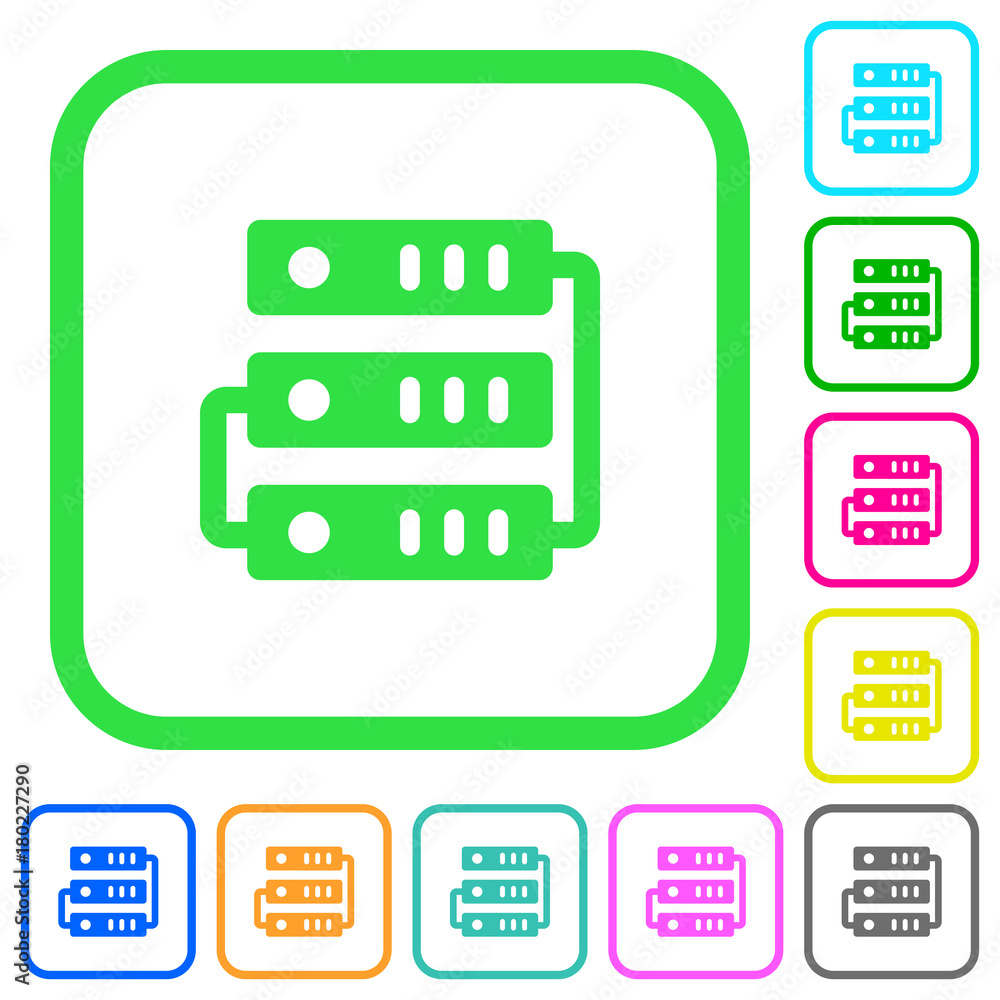 Connected servers vivid colored flat icons icons Connected servers vivid colored flat icons icons