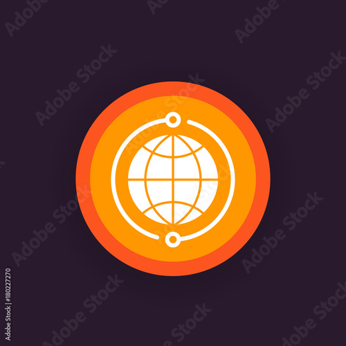 global network icon, vector pictogram