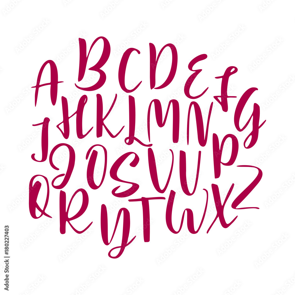 Hand drawn vector alphabet. Calligraphy letters for your design Hand drawn vector alphabet. Calligraphy letters for your design