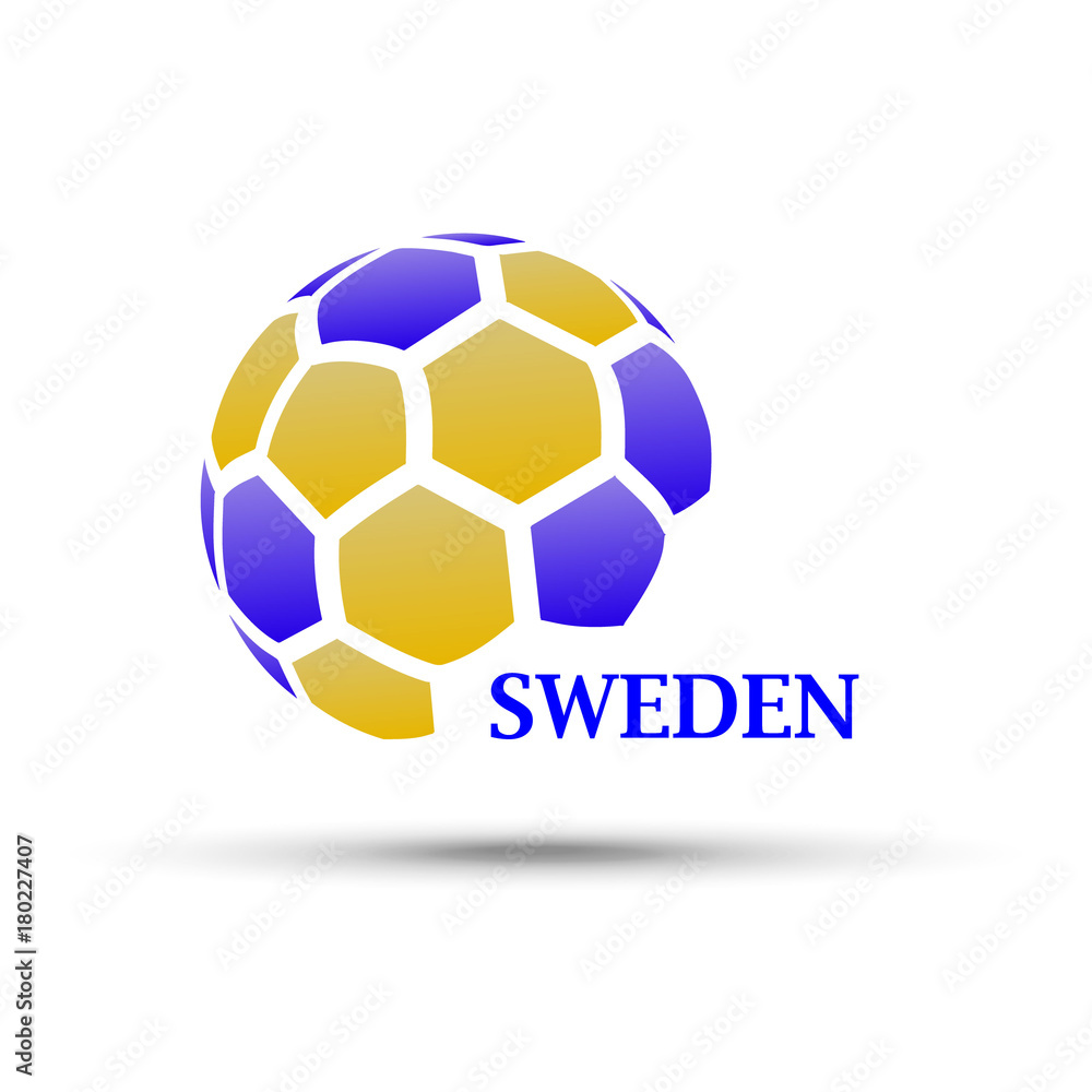 abstract soccer ball with national flag Sweden colors abstract soccer ball with national flag Sweden colors