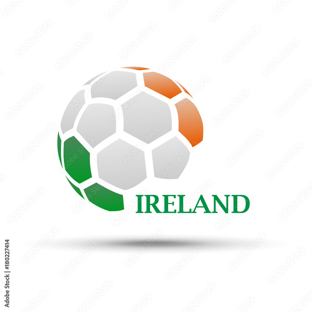 abstract soccer ball with national flag Ireland colors abstract soccer ball with national flag Ireland colors