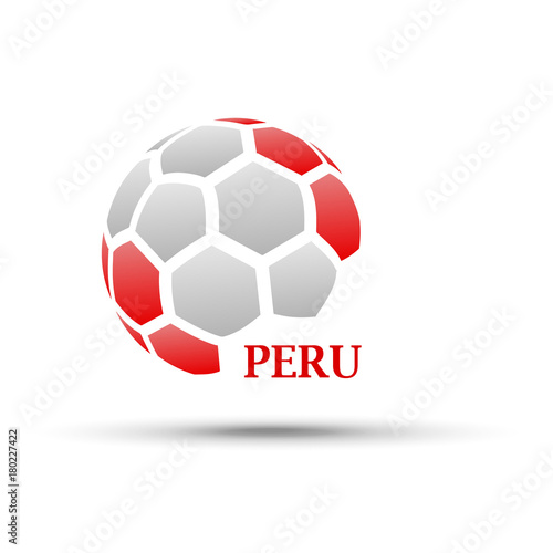 abstract soccer ball with national flag Peru colors