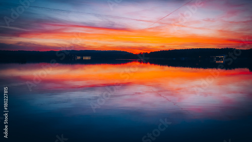 Ukiel Lake Olsztyn sunset, zachód słońca nad jeziorem ukiel