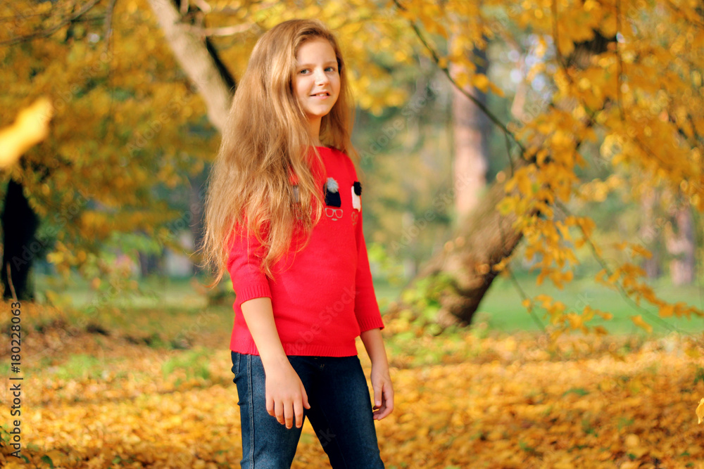 Beautiful girl is played in the park Beautiful girl is played in the park