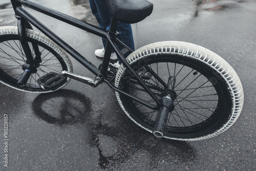 bmx biker on street