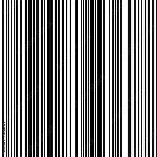 Black and White Straight Vertical Variable Width Stripes
