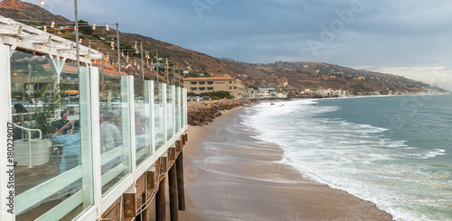 Photography MALIBU, CA - AUGUST 1, 2017: Tourists along city coast