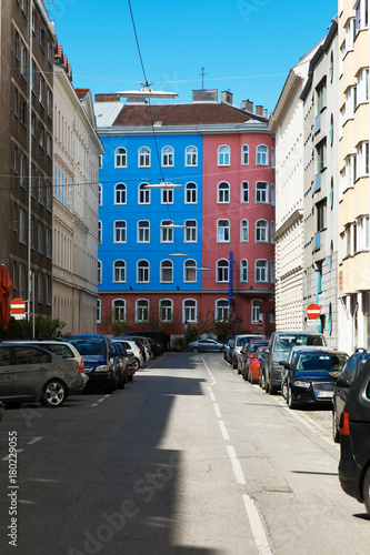 Colored 19th century houses  Wien
