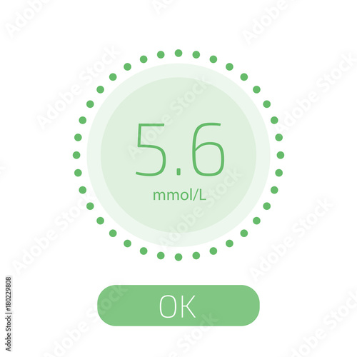 Cholesterol Meter app for smartphone or tablet. Vector illustration.