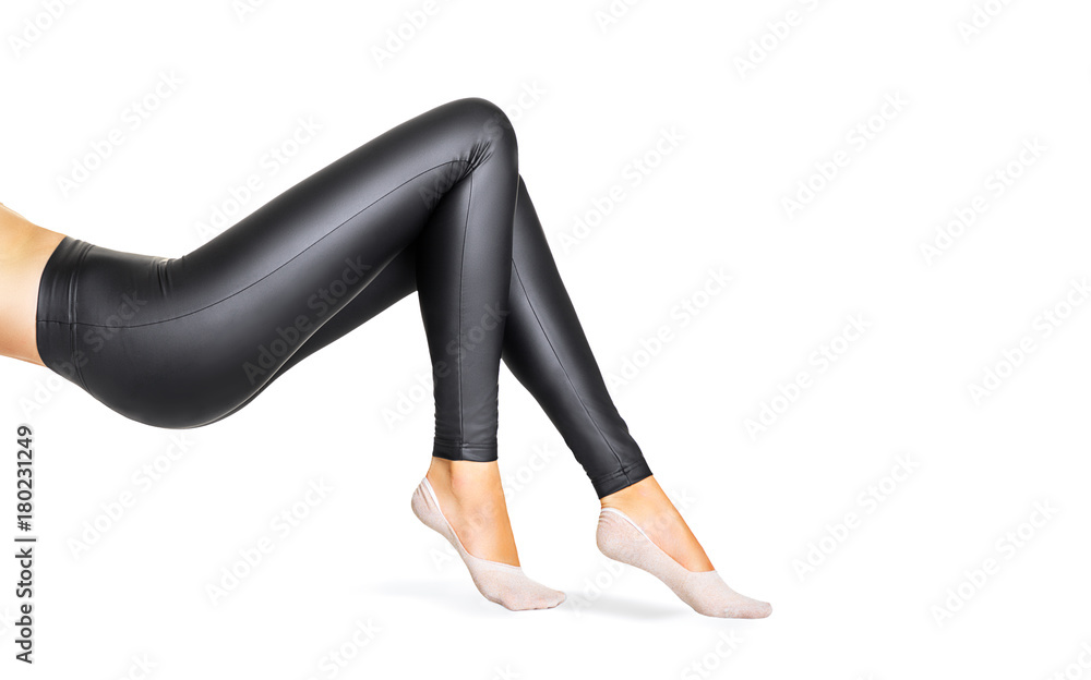 Black leggings in beauty fashion concept Black leggings in beauty fashion concept