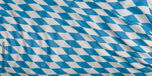Fotografie Waving flag of Bavaria, Germany, with silk texture