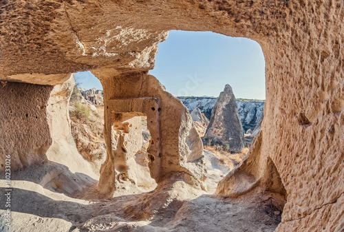 UNESCO World Heritage cave towns made of volcanic tuff in Cappadocia, Turkey