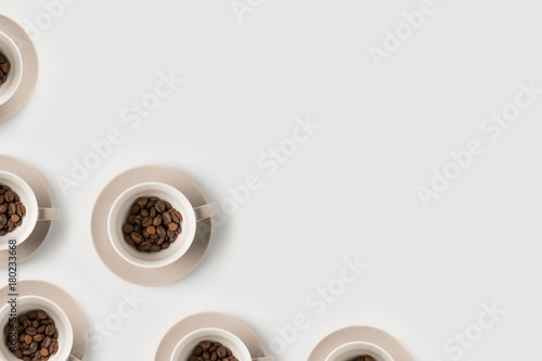 coffee beans in cups composition