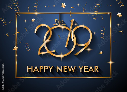 2019 Happy New Year Background for your Seasonal Flyers and Greetings Card