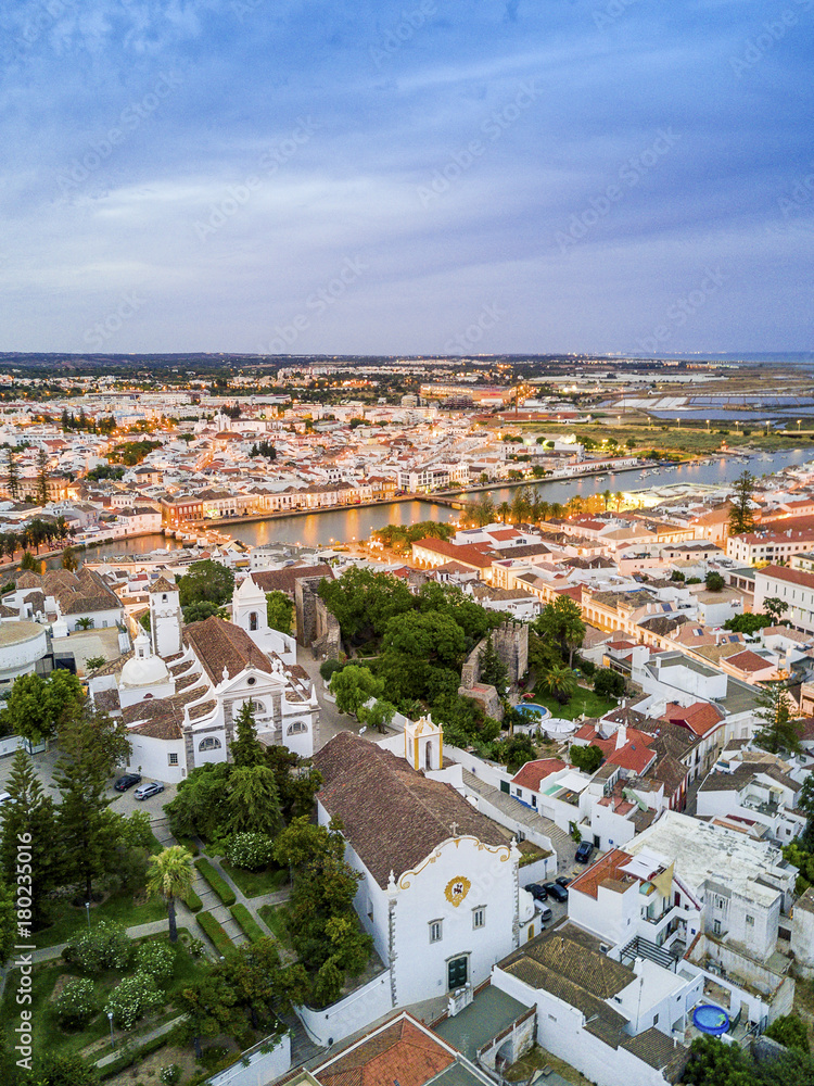Beautiful Tavira by Gilao river, Algarve, Portugal