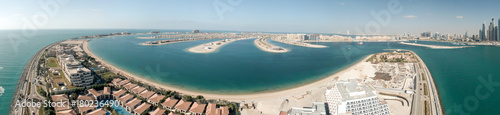 Photography Dubai Palm Jumeirah Island, aerial panoramic view - UAE
