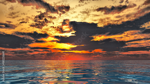 beautifully sunset over ocean © aleksandar nakovski