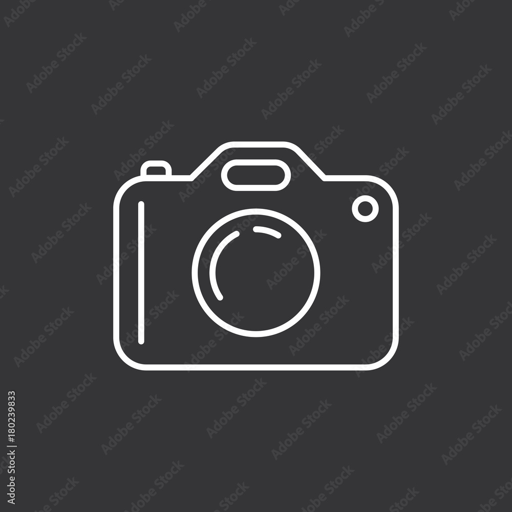 Camera icon on black background. Modern simple flat device sign. Vector illustration. Camera icon on black background. Modern simple flat device sign. Vector illustration.