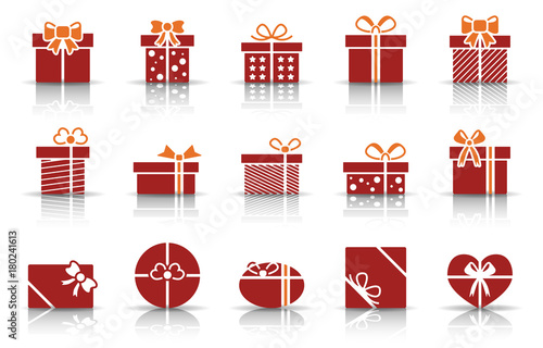 Geschenke Iconset - Rot (Schatten)