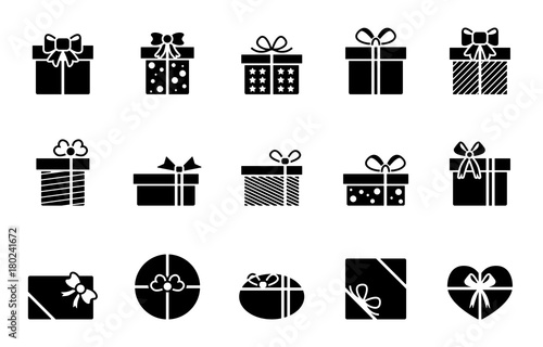 Geschenke Iconset - Schwarz