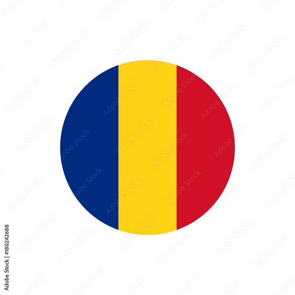 Romania flag, official colors and proportion correctly. National Romanian flag. Vector illustration