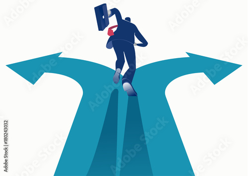 My Way. The manager makes his own way. Concept business illustration