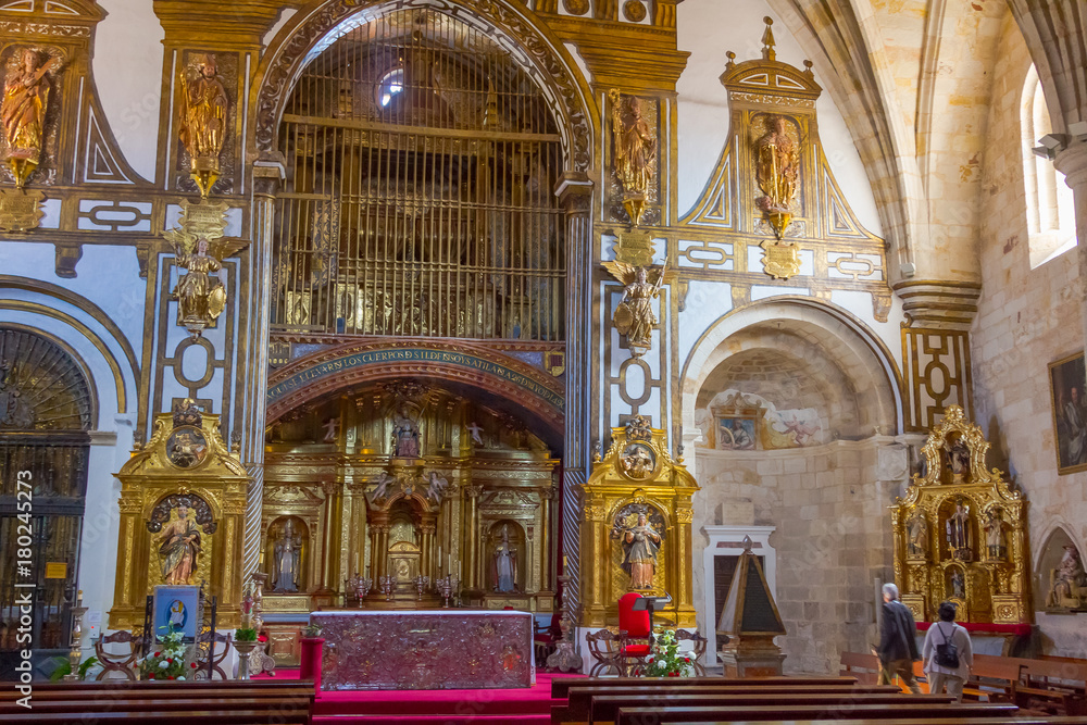 SALAMANCA 10 September 2017: inside of a church Christian in Salamanca Spain