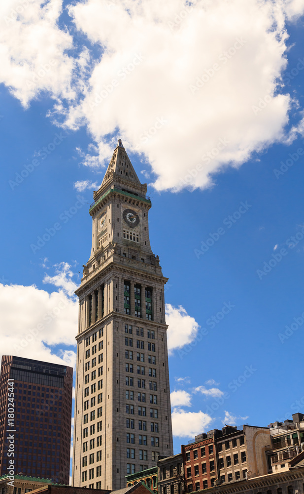 Boston Clock Tower Under Cloudy Sky