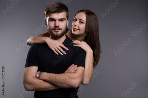Happy couple background isolated