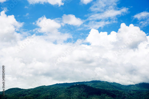 Blue sky and mountains