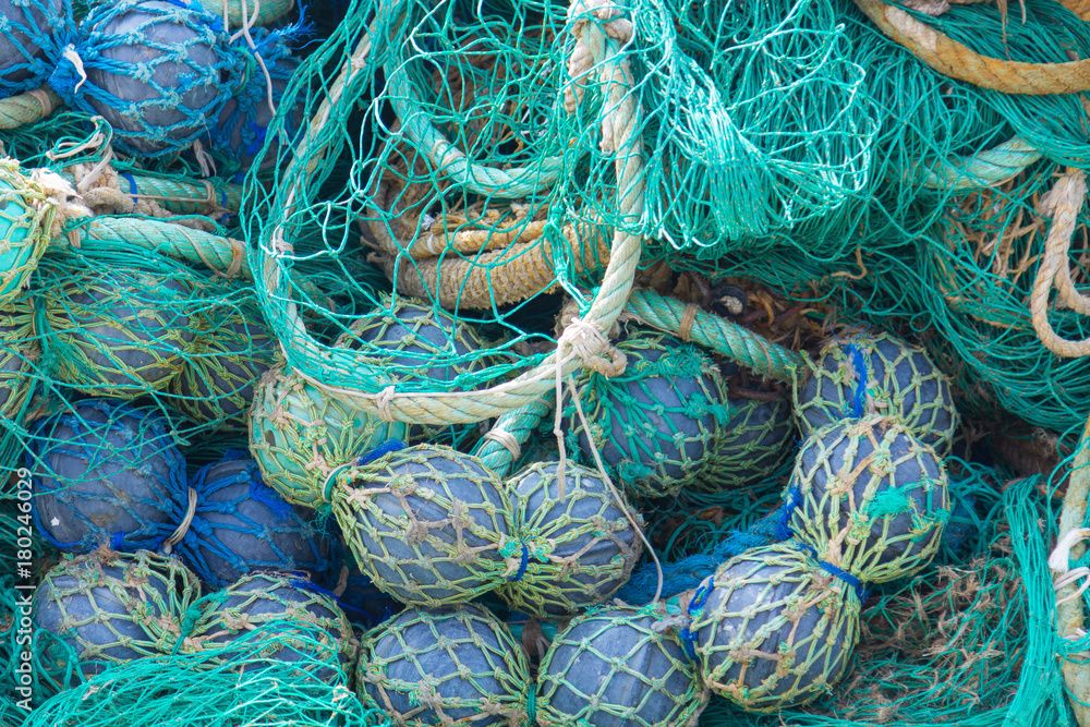 background with fishing nets