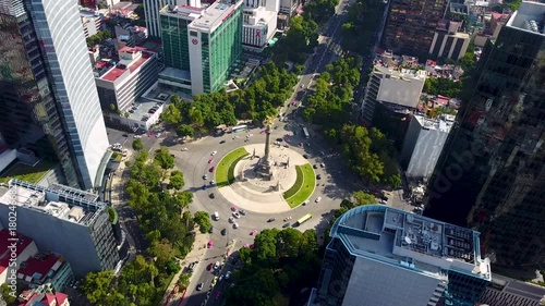 independence angel in mexico city aerial