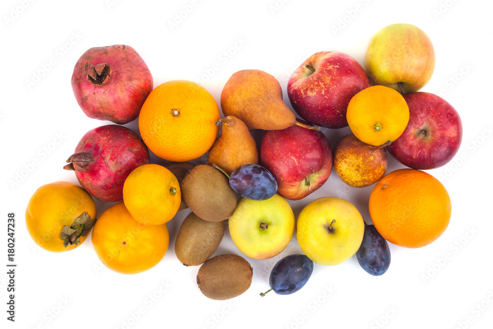 Fresh fruits isolated on a white background Fresh fruits isolated on a white background