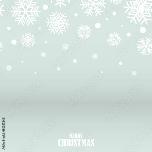 Abstract silver and white snowflakes christmas background, vector illustration
