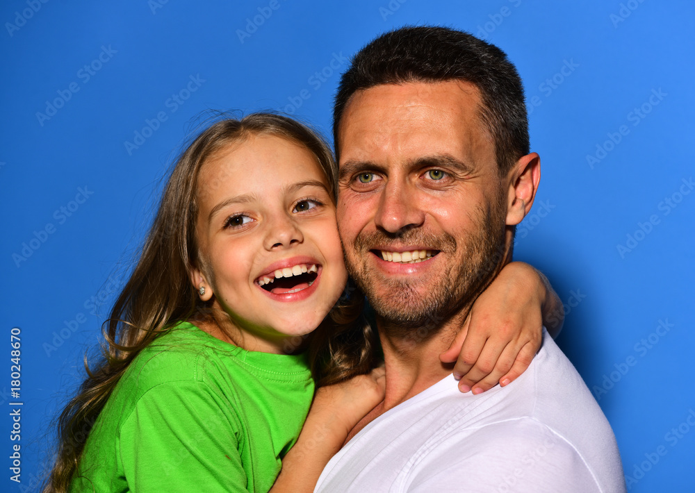 Family time and parenthood concept. Dad and daughter