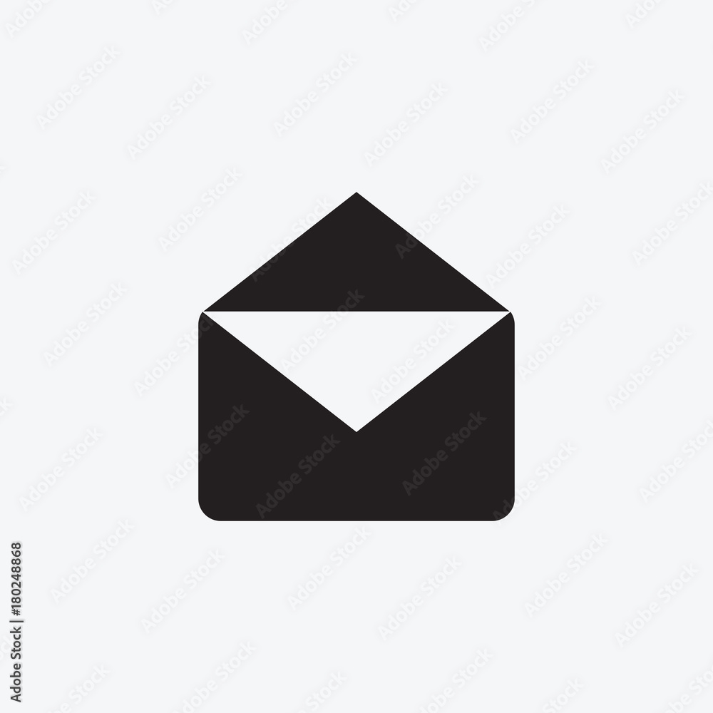 Icon graphic envelope. Black and white pictogram for web design. Vector flat illustrations, logo Icon graphic envelope. Black and white pictogram for web design. Vector flat illustrations, logo