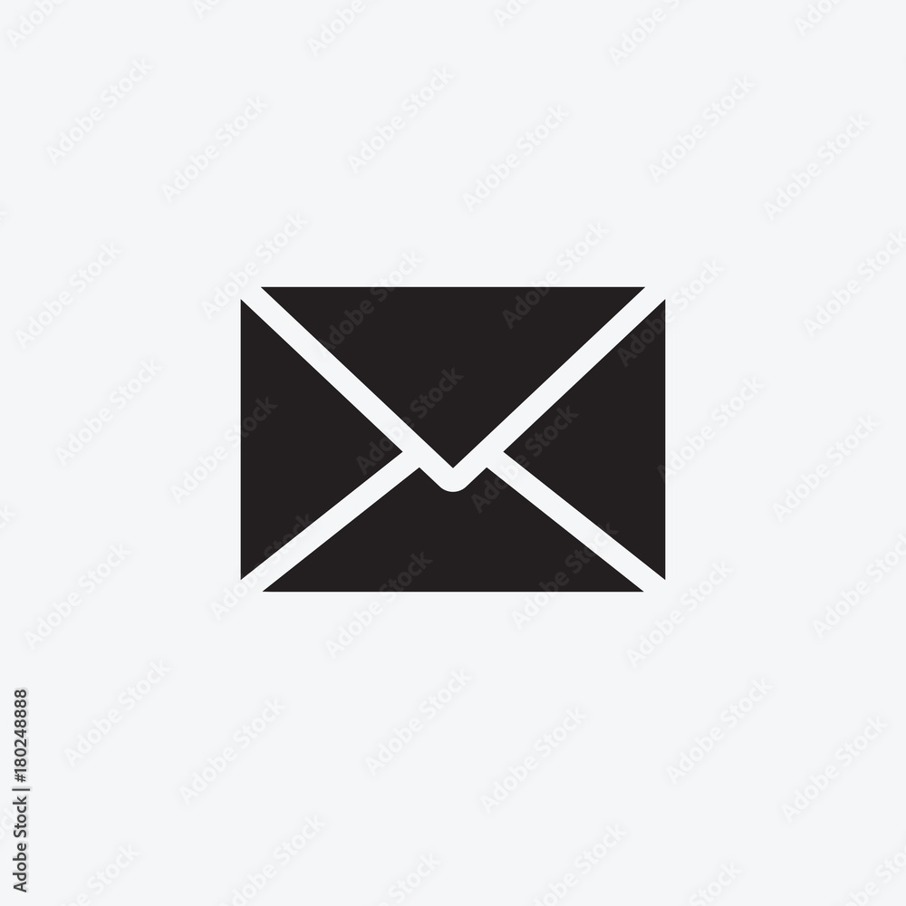 Icon graphic envelope. Black and white pictogram for web design. Vector flat illustrations, logo Icon graphic envelope. Black and white pictogram for web design. Vector flat illustrations, logo
