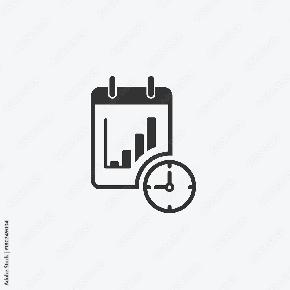 Icon graphic growth chart, notepad. Black and white pictogram for web design. Vector flat illustrations, logo Icon graphic growth chart, notepad. Black and white pictogram for web design. Vector flat illustrations, logo
