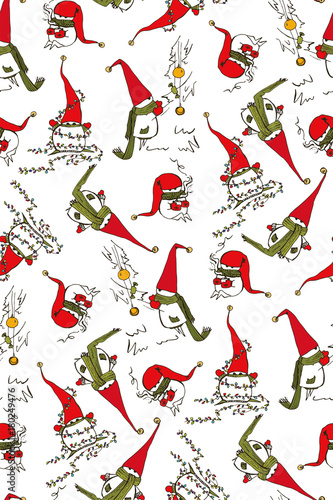Funny and plump New Year's elves in knitted scarves will create a festive mood.
