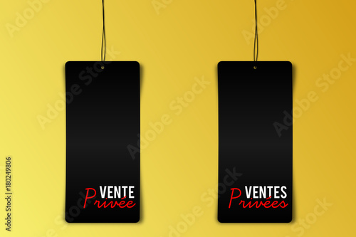 étiquette ventes privées - vente privée