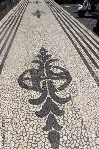 Patterned Teraza  Mosaic scrolled Pavement   photo