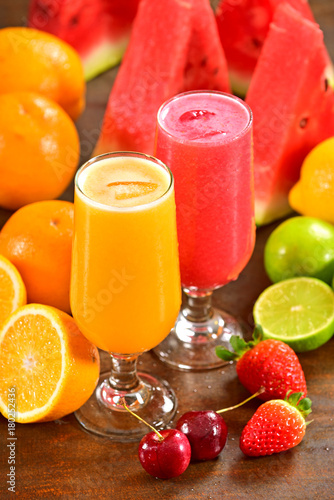 Orange and Watermelon juice glass