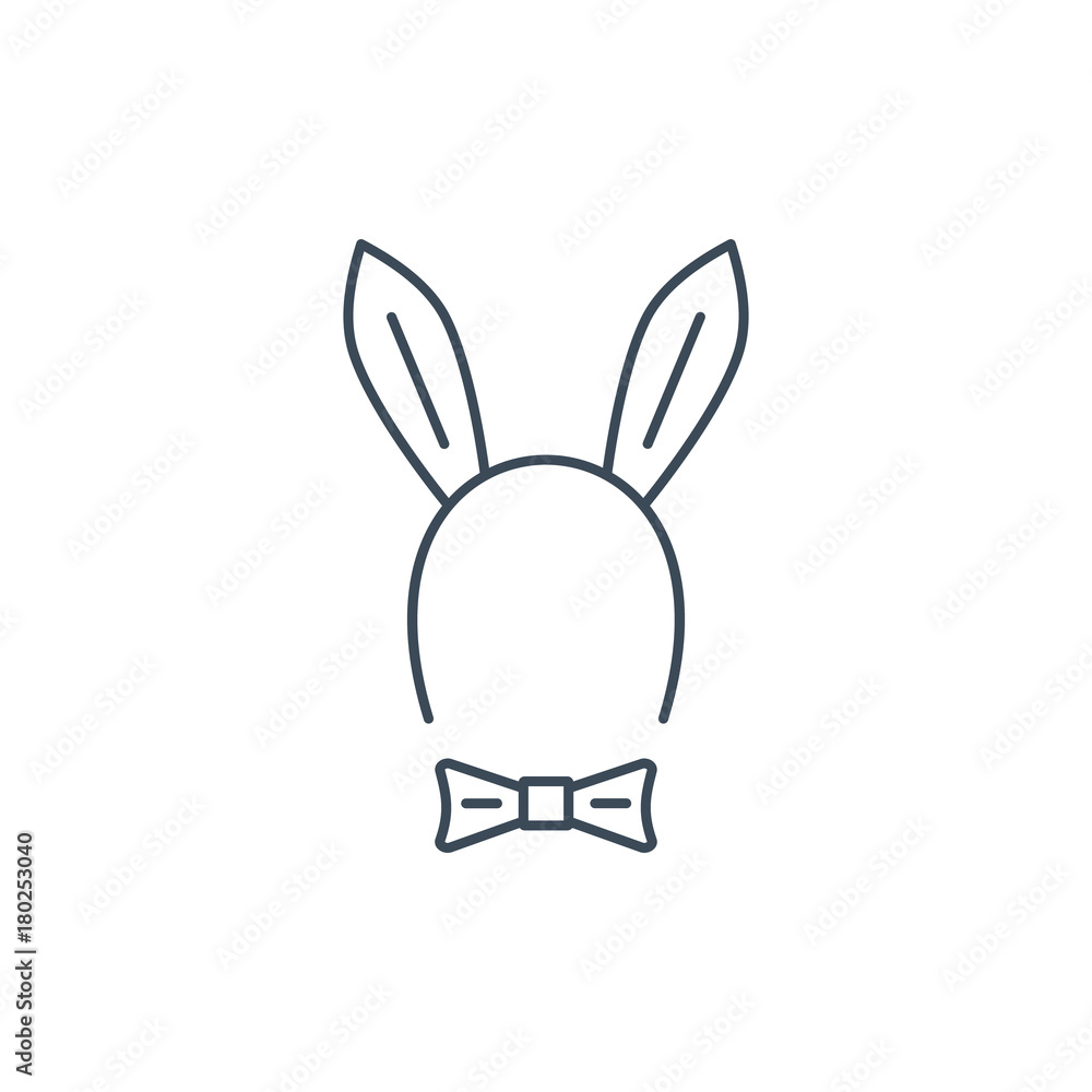 The linear vector icon sex role playing games - rabbit ears and butterfly The linear vector icon sex role playing games - rabbit ears and butterfly