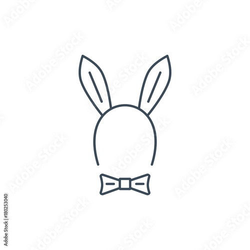 The linear vector icon sex role playing games - rabbit ears and butterfly