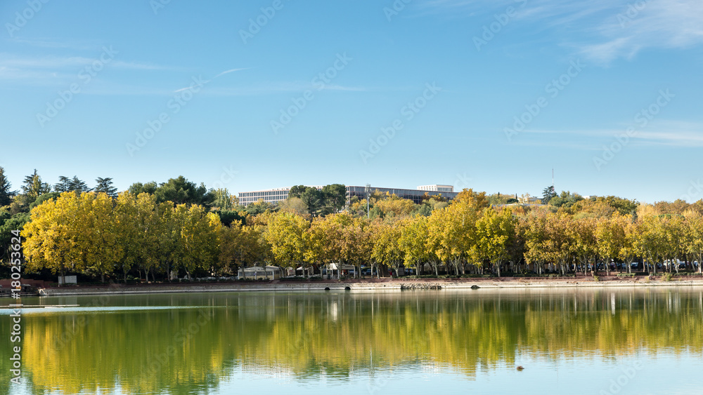 Autumn landscape in madrid country house