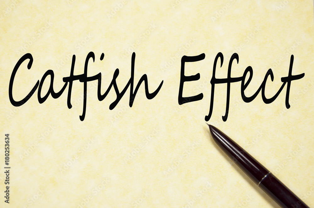 Catfish effect text write on paper Stock Photo Adobe Stock
