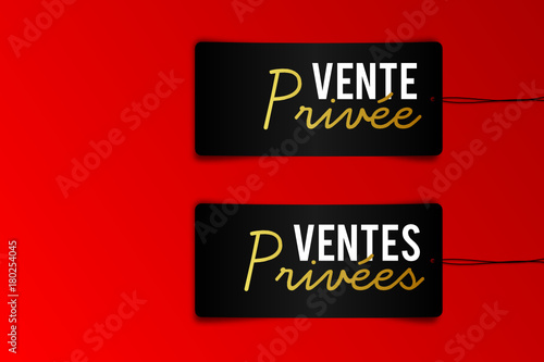 étiquette ventes privées - vente privée